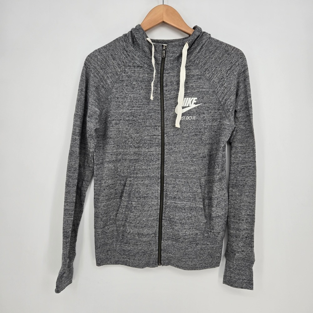 Nike Gray Full Zip Womens S Hoodie Sweatshirt Lightweight Athleisure Workout